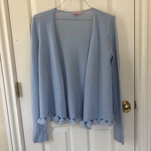 Shalona Pom Pom Trim Cashmere Cardi